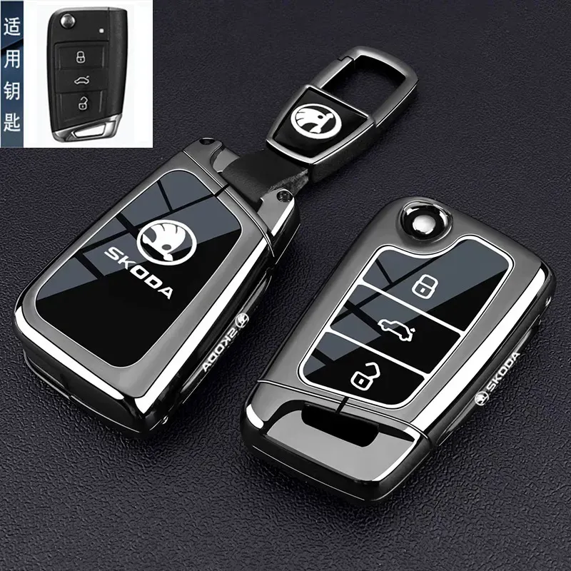 Škoda Serisi Çinko Alaşımlı Akıllı Anahtar Koruma Kılıfı | 360° Darbeye Dayanıklı, Aşınmaya Dirençli Lüks Özel Tasarım